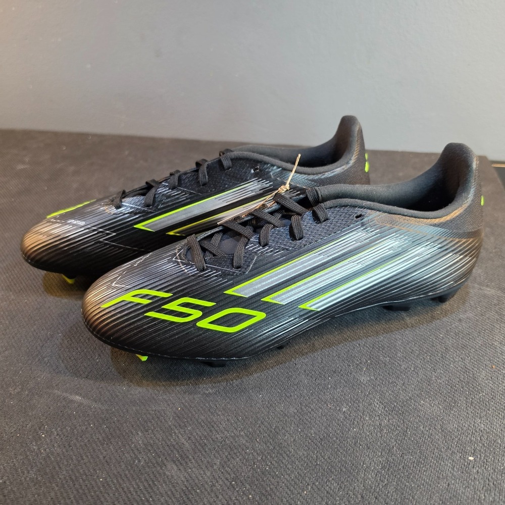 Adidas F50 League FG MG Soccer Cleats JI0007 Black Lucid Lemon Mens Size 10.5